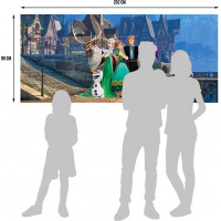 Dětská fototapeta DISNEY - FROZEN - Anna a Elsa ve městě - 202x90 cm