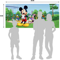 Dětská fototapeta DISNEY - Mickey Mouse s kamarády na hřišti - 202x90 cm