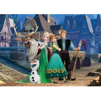 Dětská fototapeta DISNEY - FROZEN - Anna a Elsa ve městě - 155x110 cm