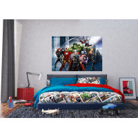 Dětská fototapeta MARVEL - Hrdinové Avengers v ulicích města - 155x110 cm