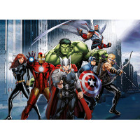 Dětská fototapeta MARVEL - Hrdinové Avengers v ulicích města - 155x110 cm