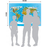Dětská fototapeta - Dětská mapa světa - 155x110 cm