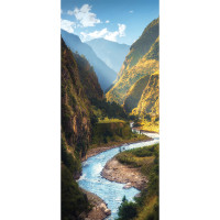 Moderní fototapeta - Řeka v horském údolí - 90x202 cm
