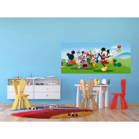 Dětská fototapeta DISNEY - Veselý Mickey Mouse s přáteli - 202x90 cm