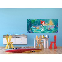 Dětská fototapeta DISNEY - Ariel u podmořského zámku - 202x90 cm