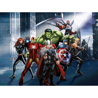 Dětská fototapeta MARVEL - Hrdinové Avengers v ulicích města - 360x270 cm