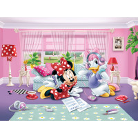 Dětská fototapeta DISNEY - Minnie a Daisy poslouchají hudbu - 360x270 cm