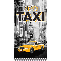 Bavlněná osuška 70x140 cm - NYC TAXI - černá/žlutá
