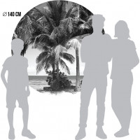 Moderní fototapeta - Kokosové palmy - kulatá - 140 cm