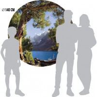 Moderní fototapeta - Horské jezero - kulatá - 140 cm