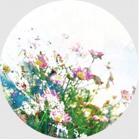 Moderní fototapeta - Divoké květiny - kulatá - 140 cm
