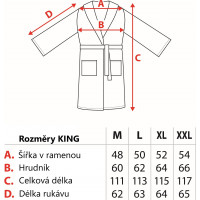 Pánský župan KING - tmavě modrý - velikost L