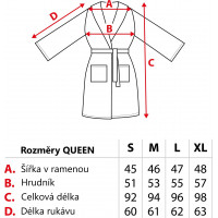 Dámský župan QUEEN - stříbrný - velikost M