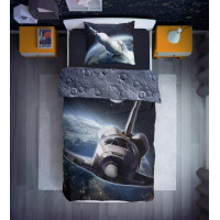 Bavlněné povlečení KOSMOS Raketoplán - 160x200 cm