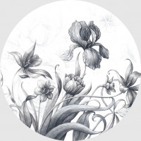 Moderní fototapeta - Vintage květiny - kulatá - 70 cm