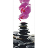 Moderní fototapeta - Orchidej a kameny - 90x202 cm