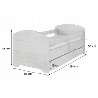 Dětská postel OSKAR - 180x80 cm - KRÁLIČICE - bílá