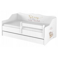 Dětská postel s přistýlkou LULLU 160x80cm - DIVOKÁ ZVÍŘÁTKA - bílá