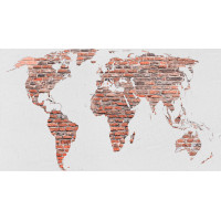 Moderní fototapeta - Retro mapa v cihlové barvě - 360x270 cm