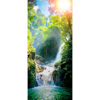 Moderní fototapeta - Vodopád v džungli - 90x202 cm