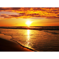 Moderní fototapeta - Západ slunce nad oceánem - 360x270 cm