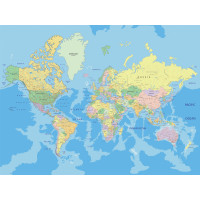 Moderní fototapeta - Mapa světa - 360x270 cm