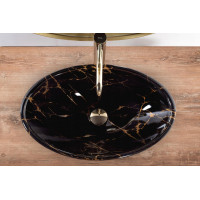 Keramické umyvadlo Rea PAMELA BLACK MARBLE SHINY - imitace černého mramoru - lesklé