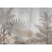 Moderní fototapeta - Tropické rostliny na šedém podkladu - 155x110 cm