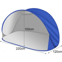 Plážový samorozkládací stan Trizand - modrý - 220x120x100 cm
