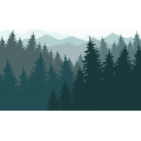 Moderní fototapeta - Modrozelený les - 360x270 cm