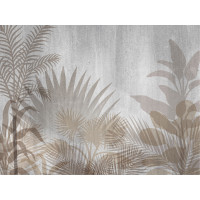 Moderní fototapeta - Tropické rostliny na šedém podkladu - 360x270 cm