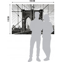 Moderní fototapeta - Brooklynský most - černobílý - 155x110 cm