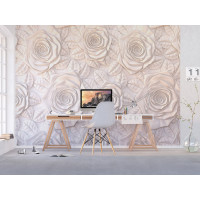 Moderní fototapeta - Sádrový basreliéf růže - 360x270 cm