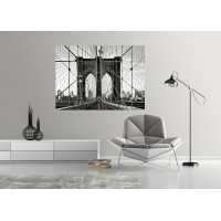 Moderní fototapeta - Brooklynský most - černobílý - 155x110 cm