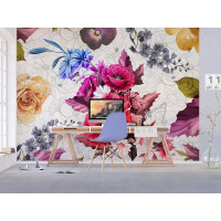 Moderní fototapeta - Malované letní květiny - 360x270 cm