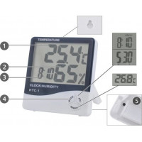 Meteostanice s hodinami - bílá