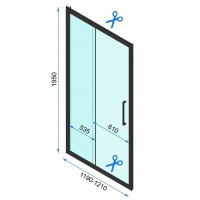 Sprchové dveře Rea RAPID slide 120 cm - zlaté broušené