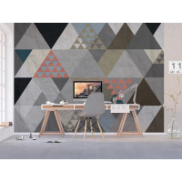 Moderní fototapeta - Abstrakce s barevnými trojúhelníky 2 - 360x270 cm