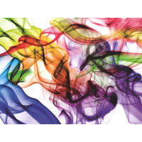 Moderní fototapeta - Tekoucí barevný kouř - 360x270 cm