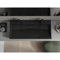 Umyvadlo z litého mramoru MEXEN AVA 100 cm - s otvorem pro 2 baterie - černé, 23011072