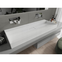 Umyvadlo z litého mramoru MEXEN AVA 120 cm - bez otvoru - bílé, 23011200