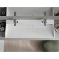 Umyvadlo z litého mramoru MEXEN AVA 120 cm - s otvorem pro 2 baterie - bílé, 23011202
