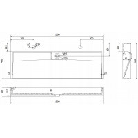 Umyvadlo z litého mramoru MEXEN AVA 120 cm - s otvorem pro 2 baterie - černé, 23011272