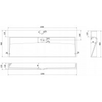 Umyvadlo z litého mramoru MEXEN AVA 120 cm - s otvorem pro baterii - bílé, 23011201