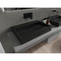 Umyvadlo z litého mramoru MEXEN AVA 70 cm - bez otvoru - černé, 23017070