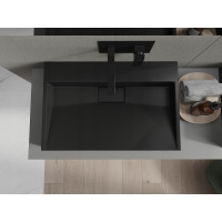 Umyvadlo z litého mramoru MEXEN AVA 70 cm - bez otvoru - černé, 23017070