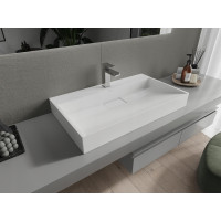 Umyvadlo z litého mramoru MEXEN AVA 80 cm - s otvorem pro baterii - bílé, 23018001