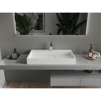 Umyvadlo z litého mramoru MEXEN AVA 80 cm - s otvorem pro baterii - bílé, 23018001