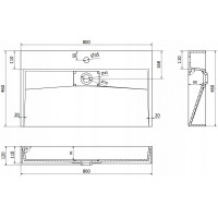 Umyvadlo z litého mramoru MEXEN AVA 80 cm - s otvorem pro baterii - bílé, 23018001