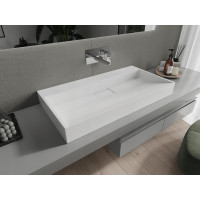 Umyvadlo z litého mramoru MEXEN AVA 90 cm - bez otvoru - bílé, 23019000